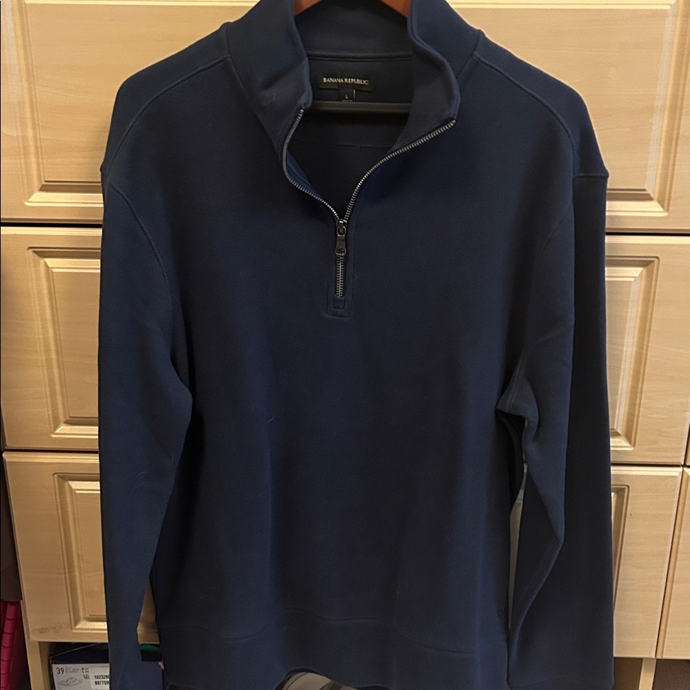 Banana Republic Men's Navy Half-Zip Pullover
